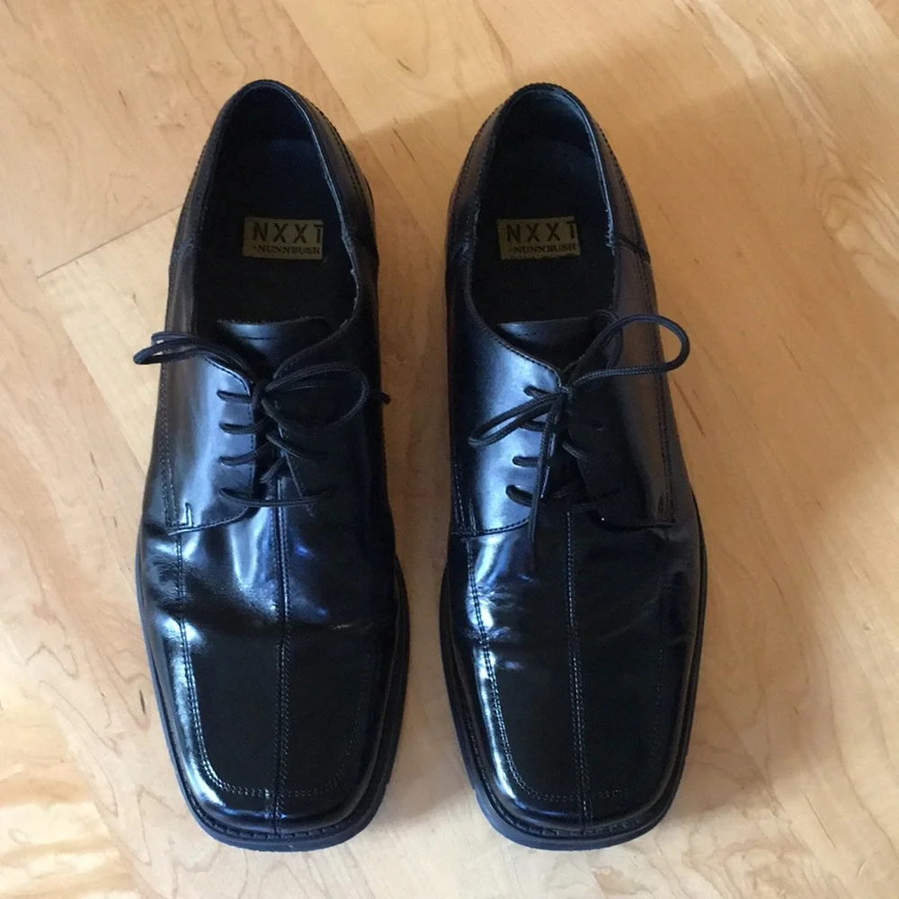 NUNN BUSH | Black Leather Dress Shoes Square Toe Oxford